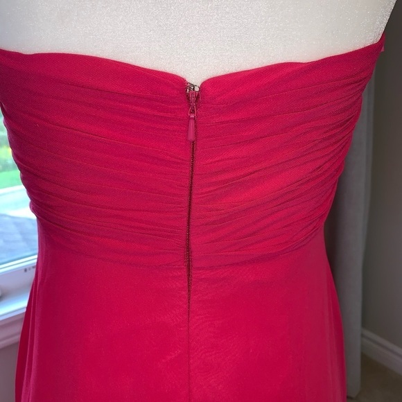 Never worn - NWOT David’s Bridal Hot Pink Strapless Dress - Picture 6 of 7